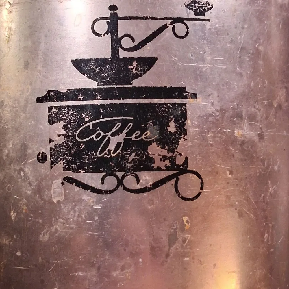 Vintage West Bend Copper Rose Gold Tea Coffee Kitchen Canisters w Silver Lid